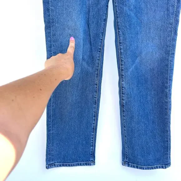 AYR The Lala Jeans Light Medium Wash High Five Straight Leg Pants 27
